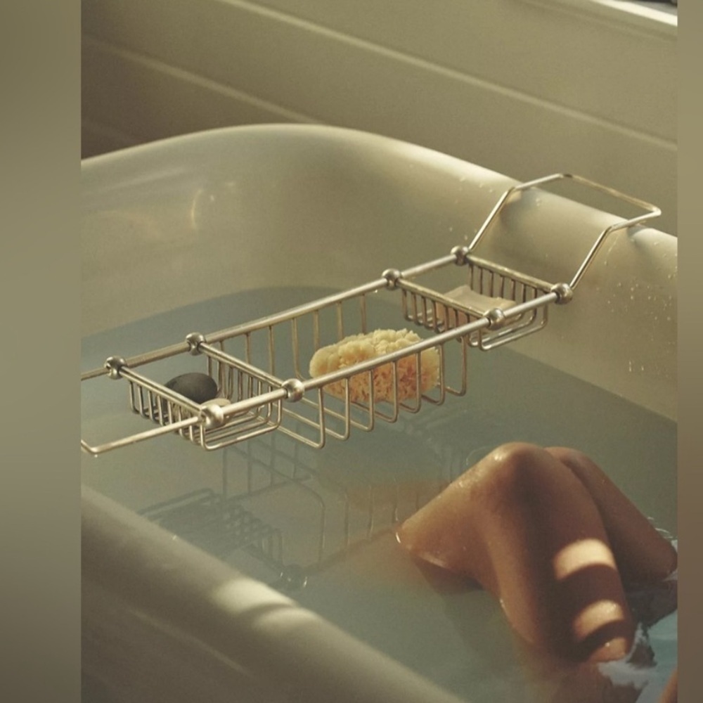 Anthropologie Silver Bath Caddy